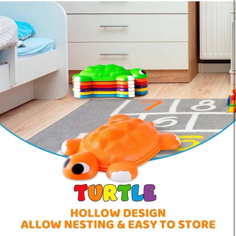 JOYIN Turtle Path Balance Stepping Stones 6 Pcs. Ages 3+  Indoor or Outdoor Play